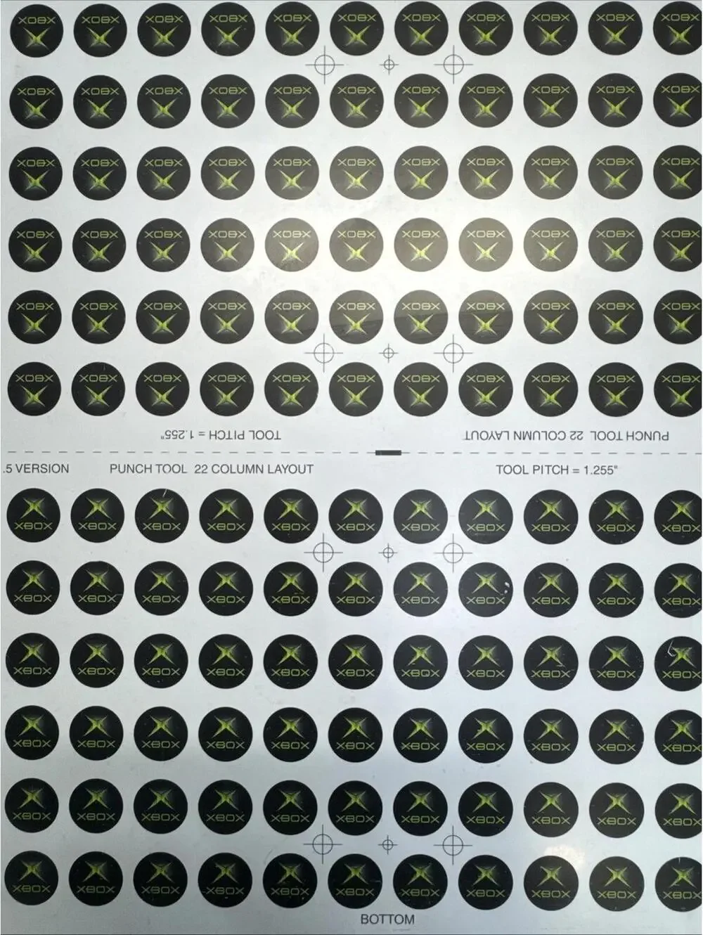 2002 Microsoft XBOX Sheet Of 264 Controller 1” Original Decals 1.5 Version 17018
